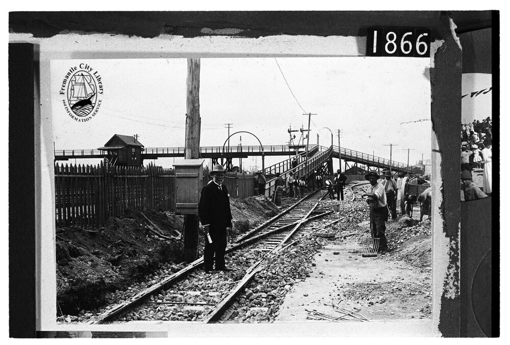 Fremantle Municipal Tramways construction, cnr Phillimore and Pakenham Streets
