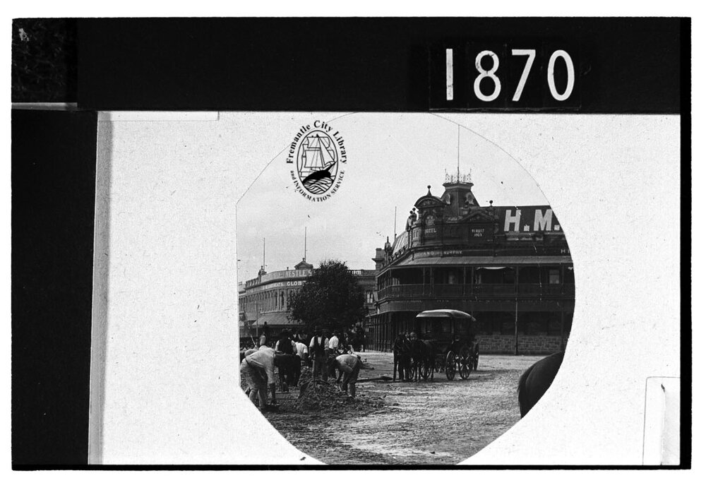 Maintenance work outside Fremantle Railway Station, Phillimore Street