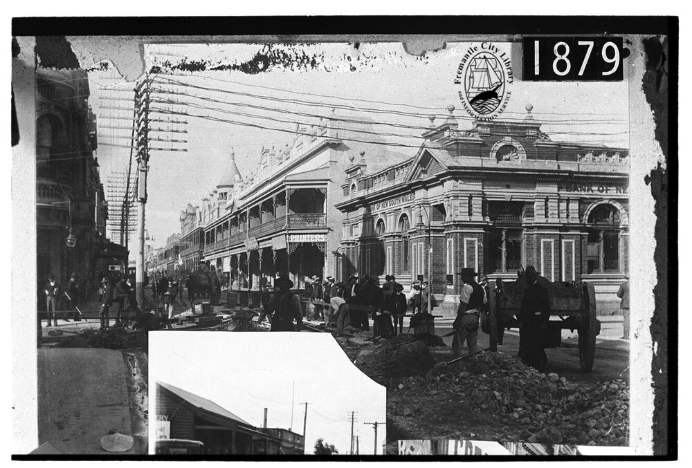 Laying of tramlines in High Street near Cliff Street