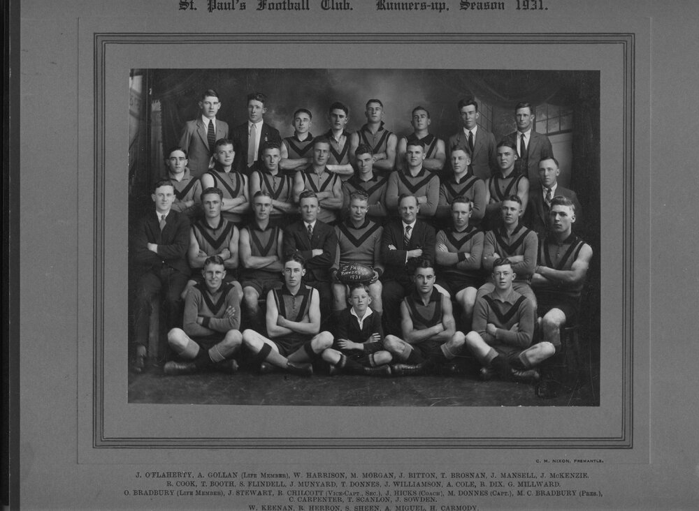 St Paul's Football Club, Runners-up : season 1931