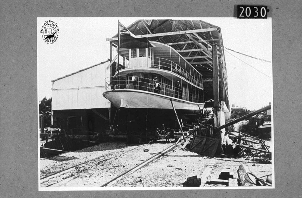 Engines being fitted in the ferry Perth