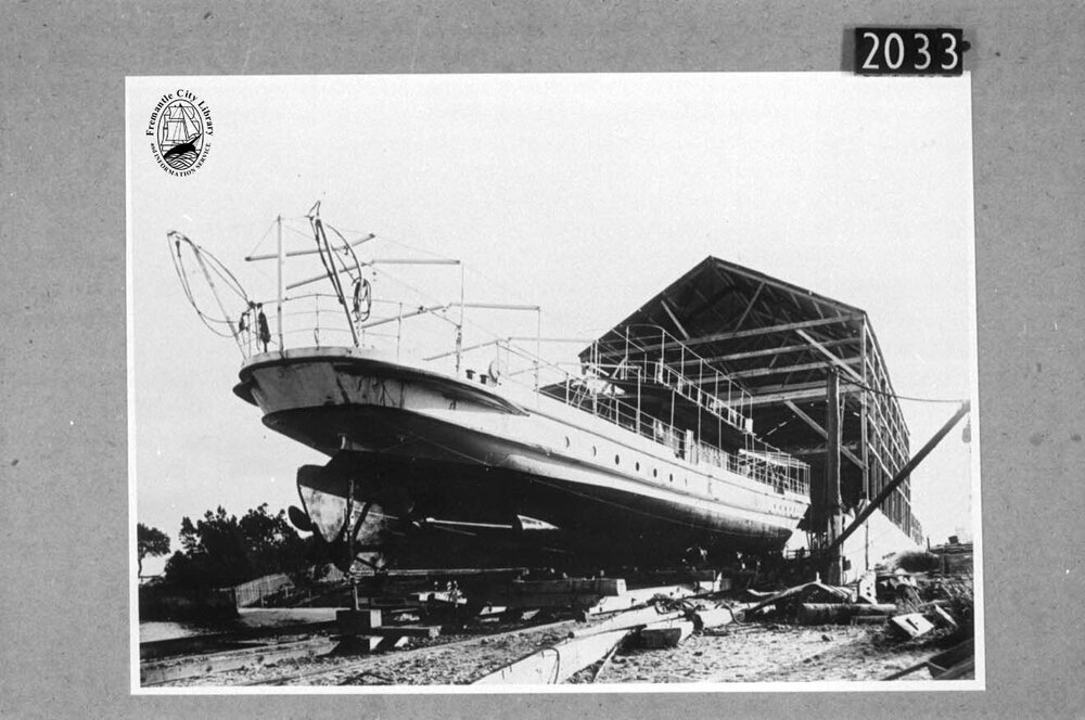 T.S.S. Westralian at A E Brown's boatyards