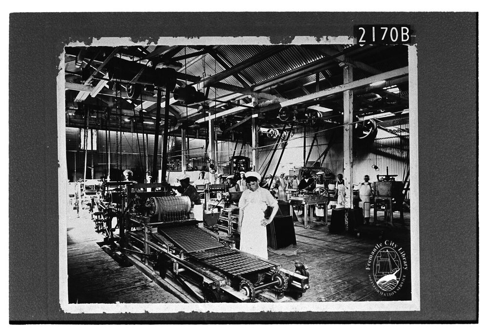 Biscuit cutting machine: Mills and Ware factory