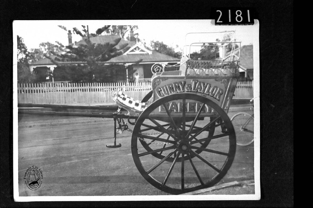Curry and Taylor's horse drawn cart in Samson Street