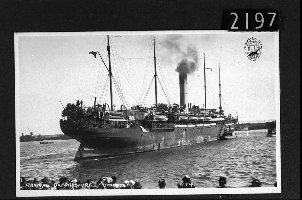 Arrival of the "Oxfordshire"