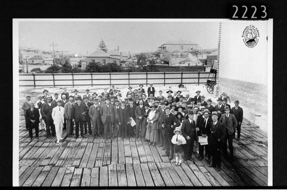 Guests outside the Great Southern Roller Flour Mills factory