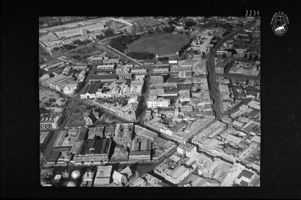 Aerial view of the city