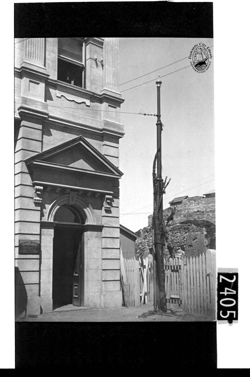 Entrance to first floor offices over the carbarn