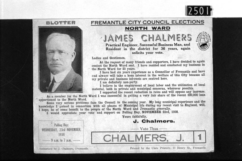 Election notice for James Chalmers