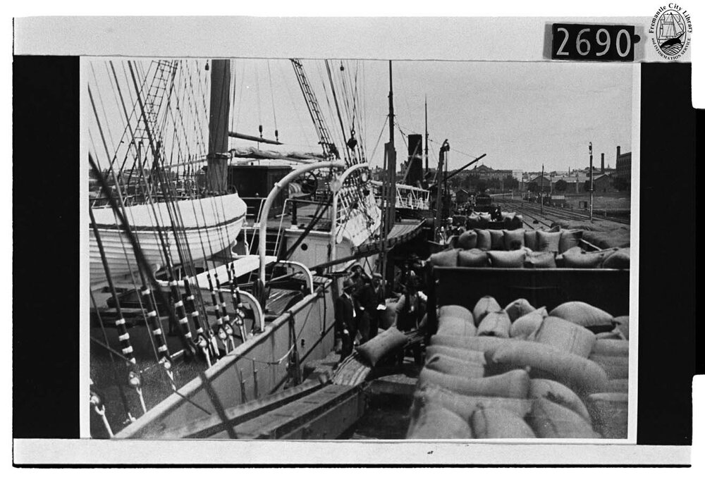 Loading bagged wheat