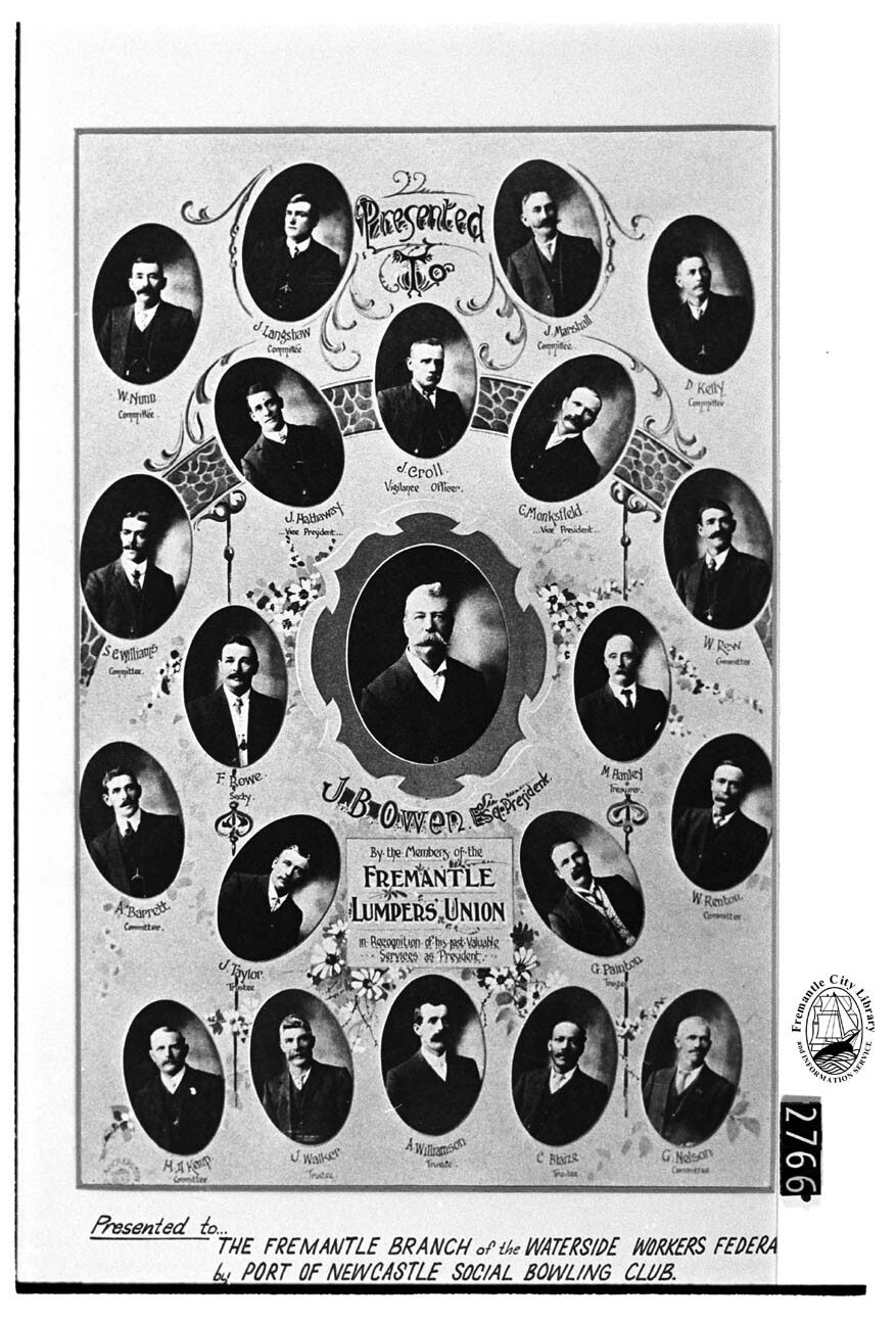 Certificate presented to J B Owen