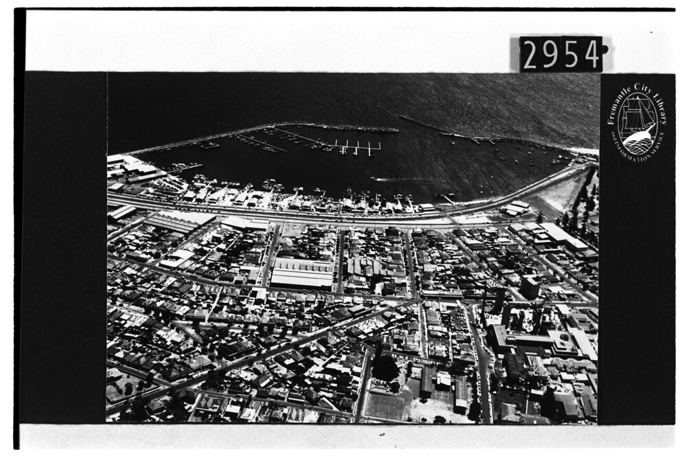 Aerial view of Fremantle and the Fishing Boat Harbour