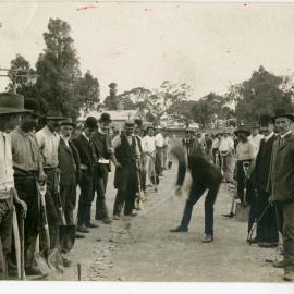 Tramline installation, Canning Road, East Fremantle