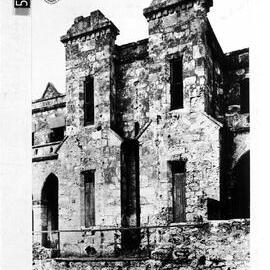 A section of the front of the building (facing West) indicative of disrepair prior to restoration.