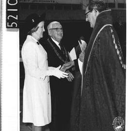Archdeacon Ralph Thomas, Rector of St. John's, waited at the West door of the church to greet Mayor Frederick Samson and Mayoress Mrs A. Laurie