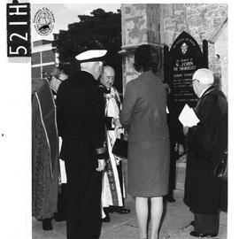 Commodore J.M. Ramsay, C.B.E., D.S.C. representing the Royal Australian Navy with Mrs Ramsay