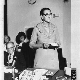 Centenary Council meeting. The Deputy Mayor, Cr. Esme K. Fletcher addressing the meeting