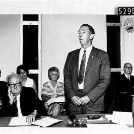 Centenary Council meeting. Cr. Mark Bullen addressing the meeting