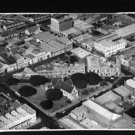 Aerial view of Fremantle centred on St. Johns Square