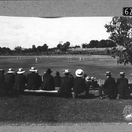 Cricket match in progress on Fremantle Oval