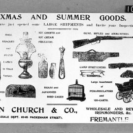 Advertisement for John Church & Co