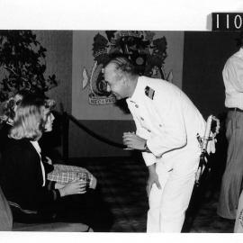 Captain Nei talking to students