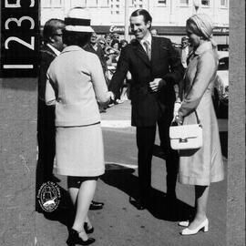 Captain Mark Phillips greets Mrs McKenzie