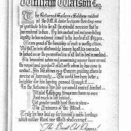 Certificate presented to William Watson