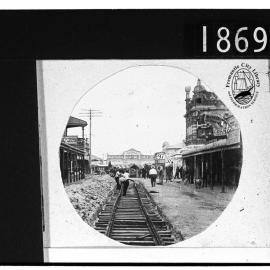 Tram track at Market Street and South Terrace corner