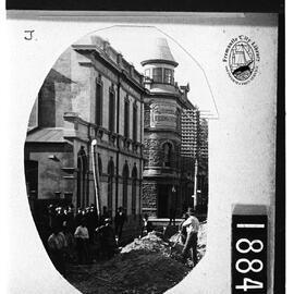 Fremantle Municipal Tramways construction, corner High and Cliff Streets