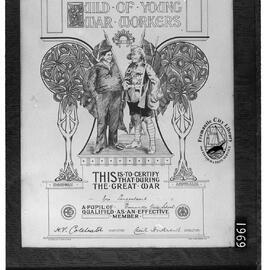Certificate of the Guild of Young War Workers