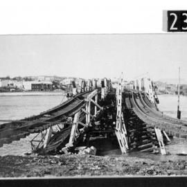 Collapse of the railway bridge