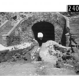 Electric cables emerging from the Whalers' Tunnel