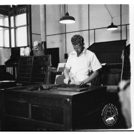 Doug Johnson setting type