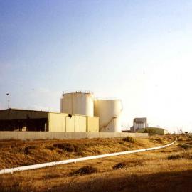 Caltex tanks on the east side of Port Beach Road. Caltex