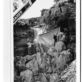 Construction of the Bicentennial Falls at Riverside Road in East Fremantle.