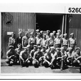American sailors outside the Carpenters' Shop on the wharf