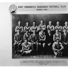 East Fremantle Suburban Football Club Season 1929