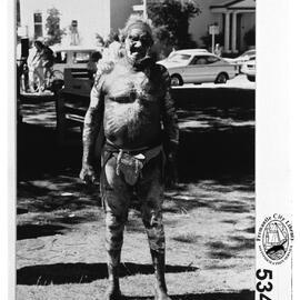 Aborigine in traditional dress during Gemellagio Festival.
