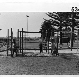 Damages play equipment and tree at South Beach