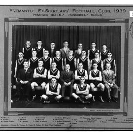 Fremantle Ex-Scholars Football Club Runners-up 1939, Premiers 1931-5-7, Runners-up 1936-38