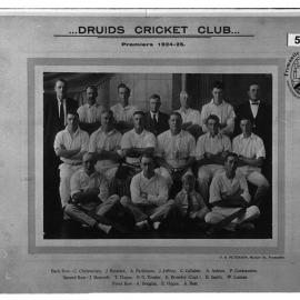 Druids Cricket Club : Premiers 1924-25