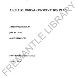 Phillimore Street Precinct, Fremantle, Western Australia : archaeological conservation plan