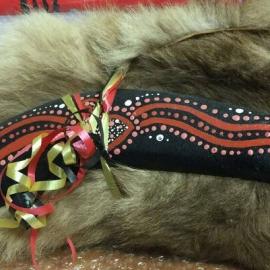 Indigenous items - Boomerang and Animal Skin
