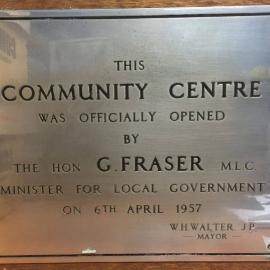 Plaque - North Fremantle Community Centre