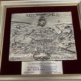 Sister City - Framed Molfetta silver engraving