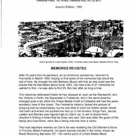 Fremantle History Society Newsletter 1995 Autumn