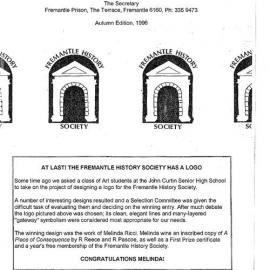 Fremantle History Society Newsletter 1996 Autumn