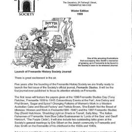 Fremantle History Society Newsletter 1999 Winter