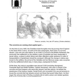 Fremantle History Society Newsletter 2000 Autumn